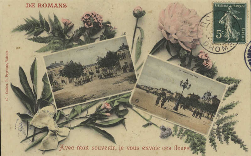 Romans Place Jacquemart, caserne Bon © fonds patrimonial médiathèque François Mitterrand, CP2002
